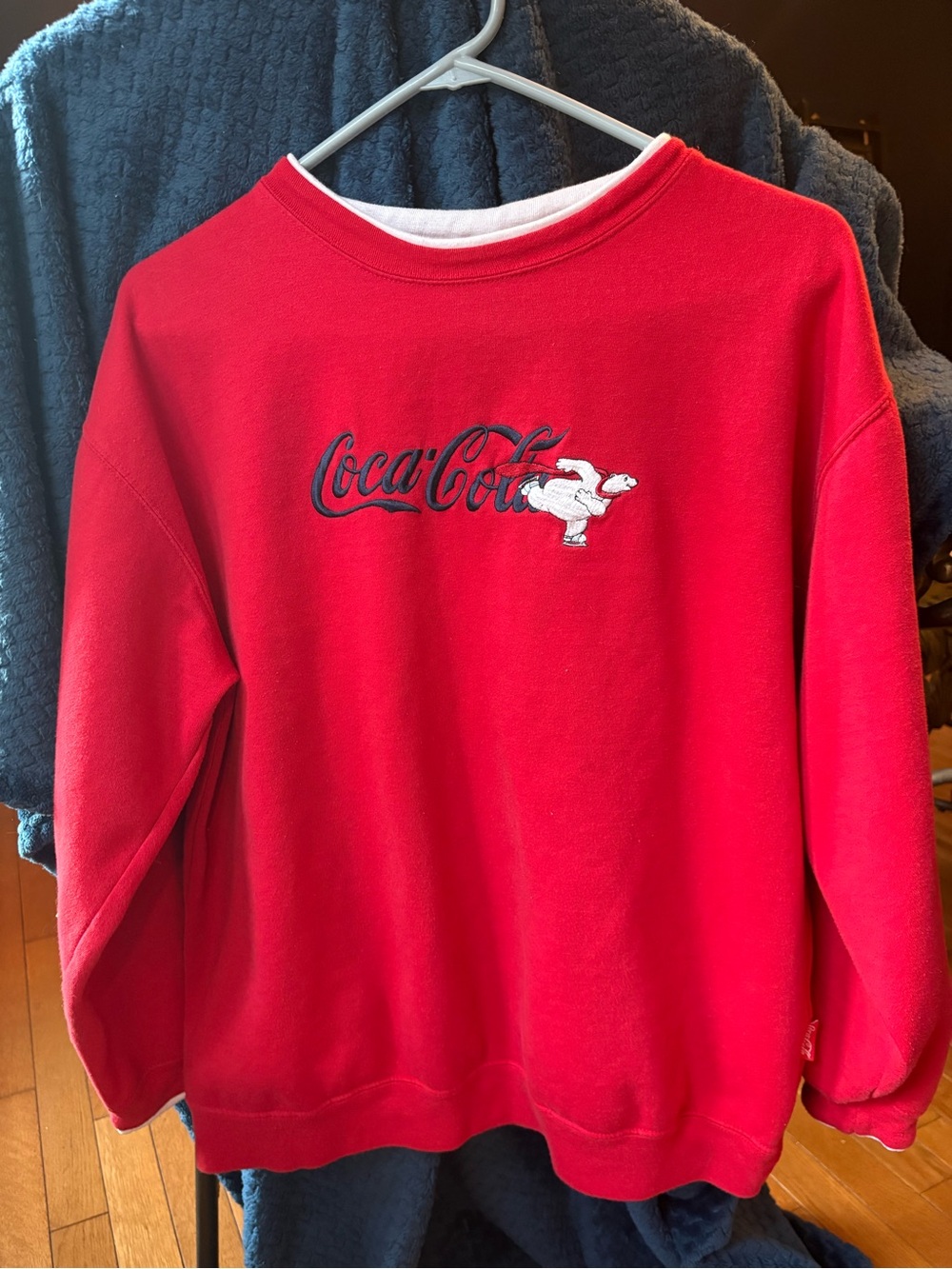 Vintage 90s Coca Cola Red Crewneck Sweatshirt with Embroidered Logo